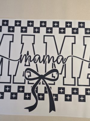 DTF-Checkerd Mama with Bow