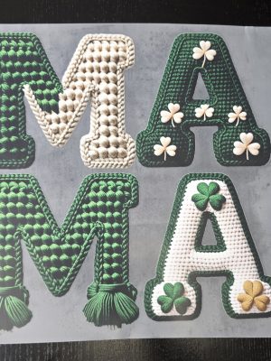 DTF-Mama with Shamrock in Yarn