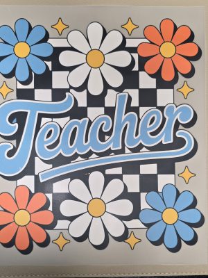 DTF-Teacher with Retro Flowers