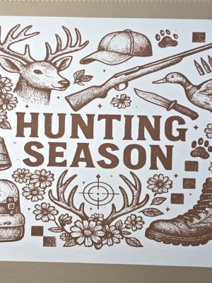 Screenprint-Hunting Season Collage in Brown