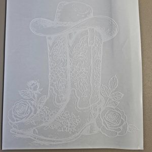 Screenprint-Boots and Hat in White