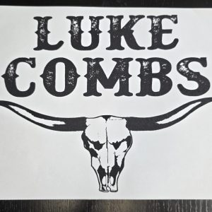 Screenprint-Luke Combs with Horns