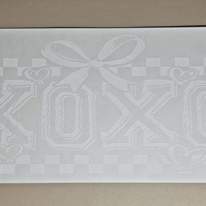 Screenprint-XOXO with Bow in White